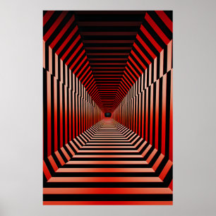 Poster Illusions hypnotiques rouges