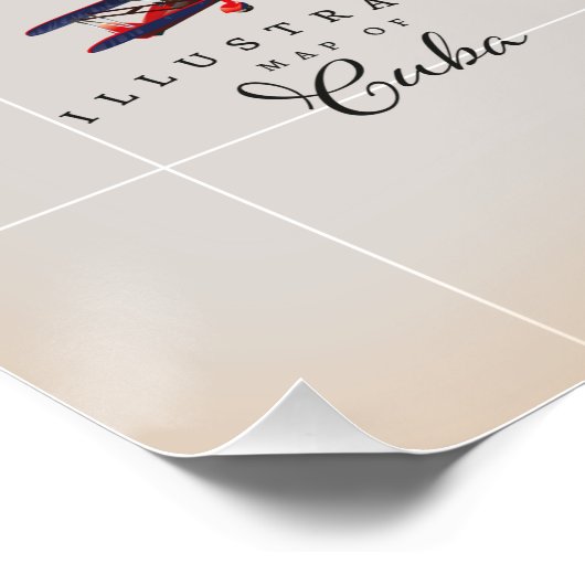 Poster Illustrated map of Cuba (Coin)