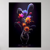 Poster Illustrateur de fleurs Peinture Abstraite colorée (Devant)