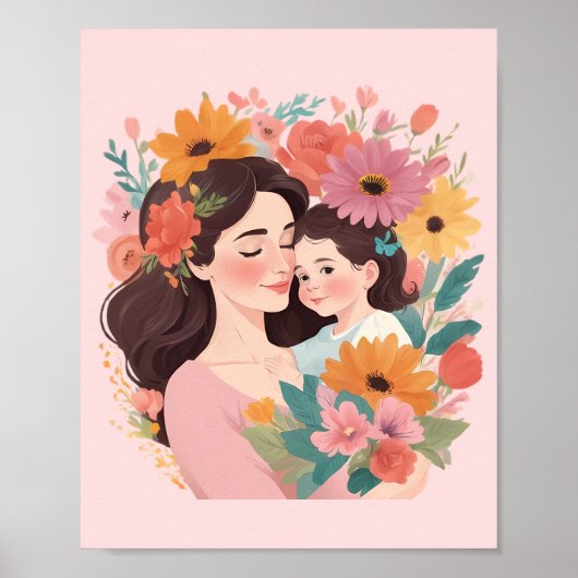 Poster Illustrateur de la Fête des mères (Devant)