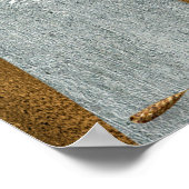 Poster illustration 3D, contours gris et or des arbres, (Coin)