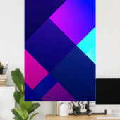 Poster Illustration à damiers violet et noir (Bureau à domicile)