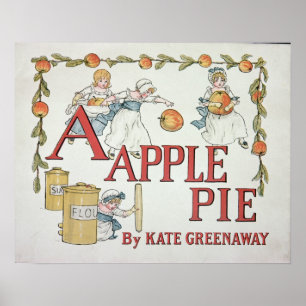 Poster Illustration "A" de 'tarte aux pommes Alphabet