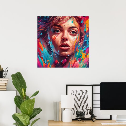 Poster Illustration Abstraite colorée (Bureau à domicile)