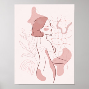 Poster Illustration Abstraite de Boho Woman