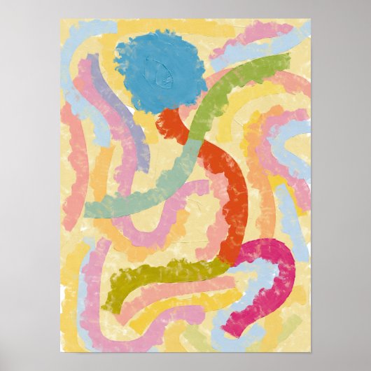 Poster Illustration abstraite de la danse Badja du Cap-Ve (Devant)