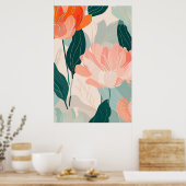 Poster Illustration Abstraite du modèle floral (Cuisine)