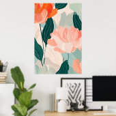 Poster Illustration Abstraite du modèle floral (Bureau à domicile)