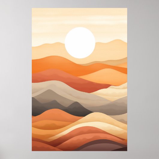 Poster Illustration Abstraite du paysage (Devant)