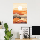 Poster Illustration Abstraite du paysage (Bureau à domicile)