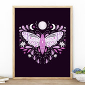 Poster Illustration Abstraite Moderne de Papillon de Nuit