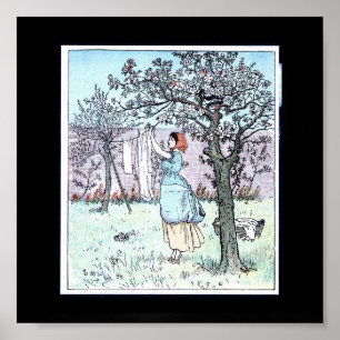 Poster Illustration accrochante de blanchisserie