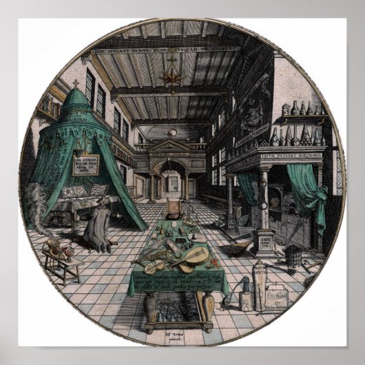 Poster Illustration alchimique vintage (Devant)