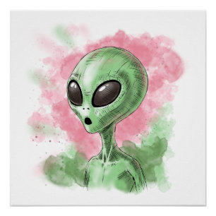 Poster Illustration Alien classique