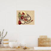 Poster Illustration Antique de l'Enfant de la Mère l'Oye (Cuisine)