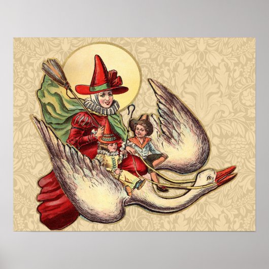 Poster Illustration Antique de l'Enfant de la Mère l'Oye (Devant)