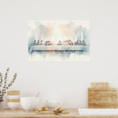Poster Illustration aquarelle de la Cène (Cuisine)