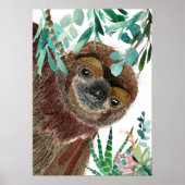 Poster Illustration aquarelle de Sloth (Devant)