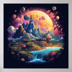 Poster Illustration artistique de la planète Terre pour K