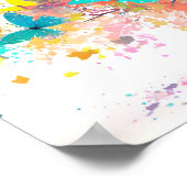 Poster Illustration artistique d'un arbre éclaboussé de p (Coin)