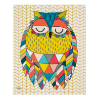 Illustration audacieuse à motif tribal de hibou az