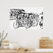 Poster Illustration Bicycle Race Art des années 1800 (Cuisine)