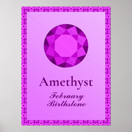 Poster Illustration Birthstone pour Février - Amethyst (Devant)