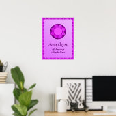 Poster Illustration Birthstone pour Février - Amethyst (Bureau à domicile)