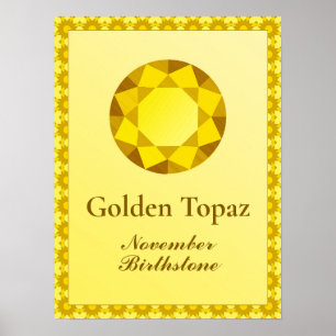Poster Illustration Birthstone pour novembre - Topaz