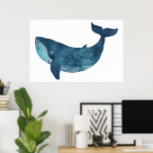 Poster Illustration Blue Whale (Bureau à domicile)