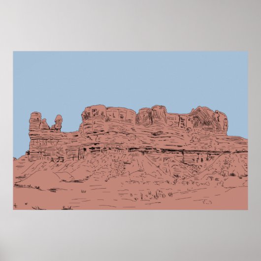 Poster Illustration Bluff, Utah (Devant)