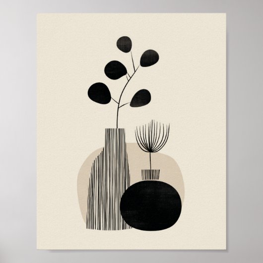 Poster Illustration botanique abstraite (Devant)