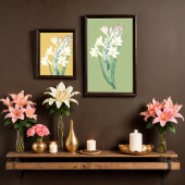 Poster Illustration botanique de Tuberose, Fleur Vintage