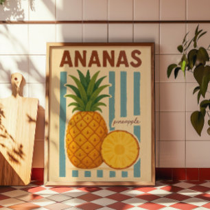 Poster Illustration botanique vintage de l'ananas sur toi