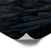 Poster Illustration chemin sinueux vers le chalet de mont (Coin)