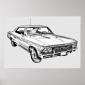 Poster Illustration Chevelle SS 396 1966 (Devant)