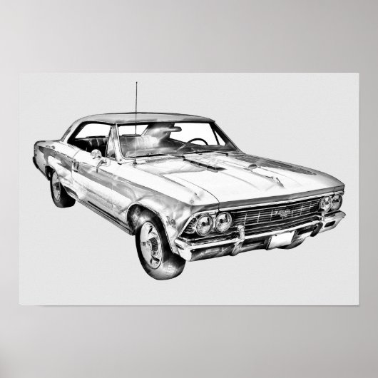 Poster Illustration Chevelle SS 396 1966 (Devant)