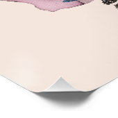 Poster Illustration chic Pastel Flower Owl Animal Boho (Coin)