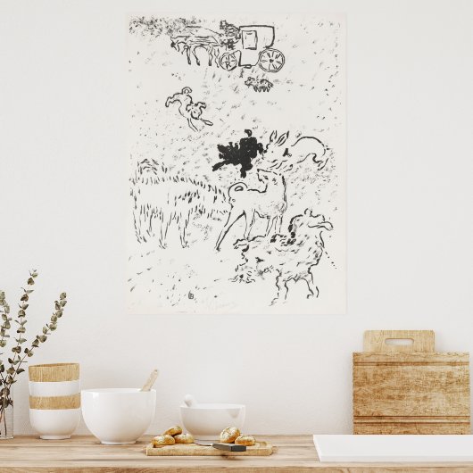 Poster Illustration Chiens (Cuisine)