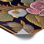 Poster Illustration classique de la dame florale rose (Coin)