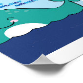 Poster Illustration colorée de Narwhal - Ocean Animal Art (Coin)