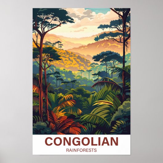 Poster Illustration Congolian Rainforest Voyage (Devant)
