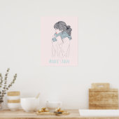 Poster Illustration cool de la fille avec foulard (Cuisine)