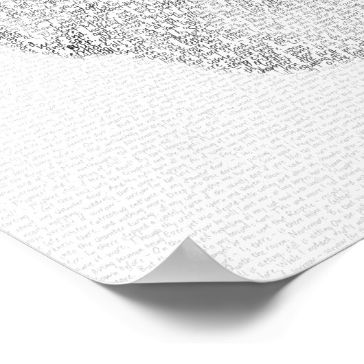 Poster Illustration corbeau faite d'un texte poétique "Le (Coin)