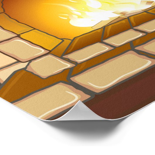 Poster Illustration cosy de cheminée (Coin)