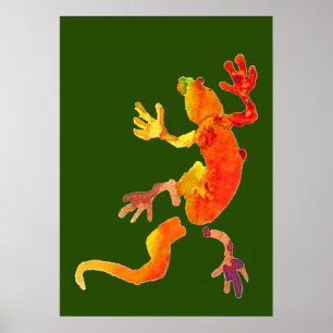 Poster Illustration couleur écoécologique gecko éco-coule