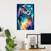 Poster Illustration créative de hibou perché (Bureau à domicile)