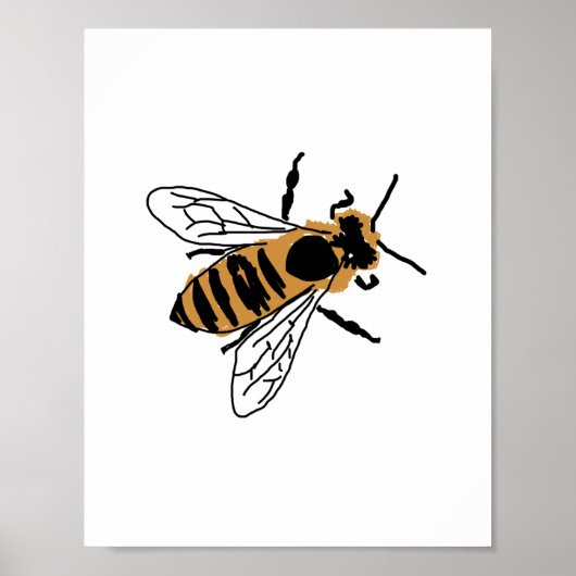 Poster Illustration d'abeille à miel Peinture d'abeille A (Devant)