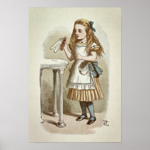 Poster Illustration d'Alice Vintage au pays des merveille