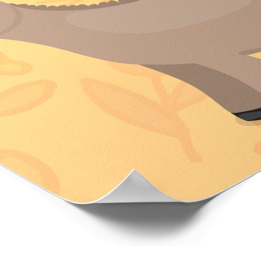 Poster Illustration d'âne miniature joyeux (Coin)